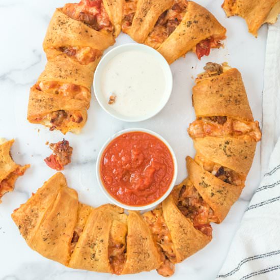 Pizza Crescent Wreath