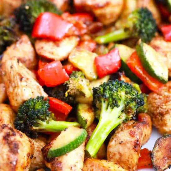 Air Fryer Chicken and Veggies