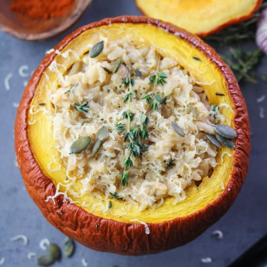 Oven-baked pumpkin risotto