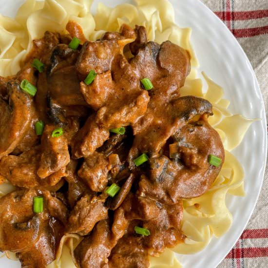 Beef with Creamy Mushroom Sauce