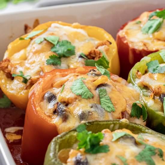 Chicken Enchilada Stuffed Peppers