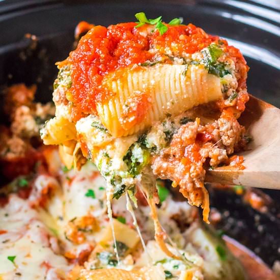 Slow Cooker Stuffed Shells
