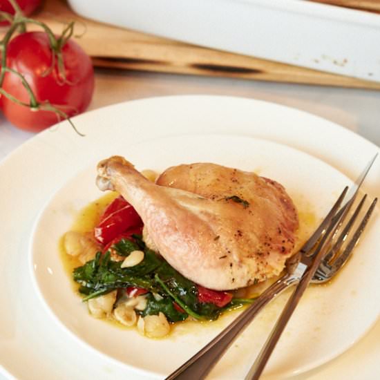 Chicken with white beans and tomato