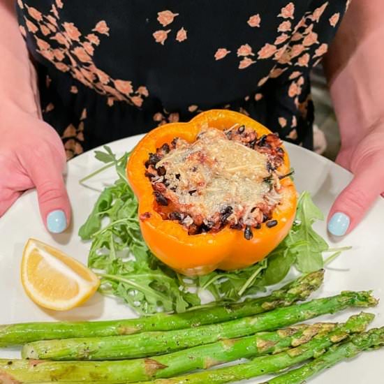 Black Rice Stuffed Bell Peppers