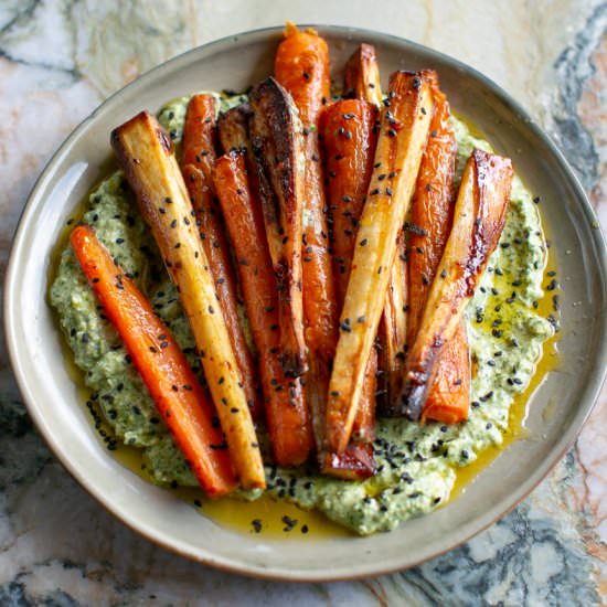 Harissa-Honey Glazed Roasted Vege