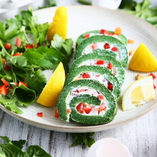 Keto Spinach Omelette Roulade