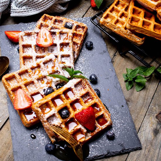 Vegan Crispy Buckwheat Waffles(glut