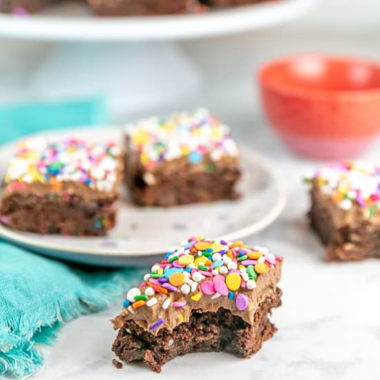 Frosted Sprinkle Brownies