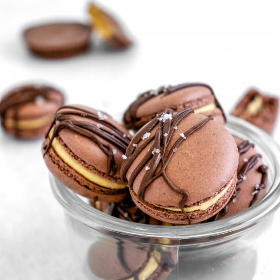 Chocolate Peanut Butter Macarons