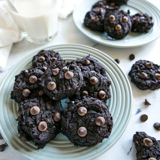 Fudgy Black Bean Chocolate Cookies