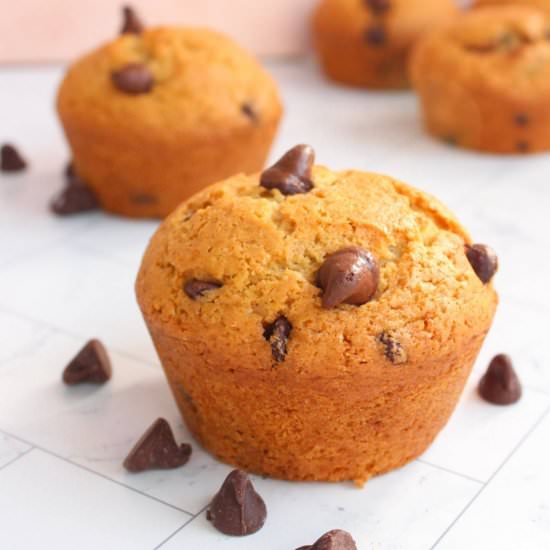 Vegan chocolate chip muffins