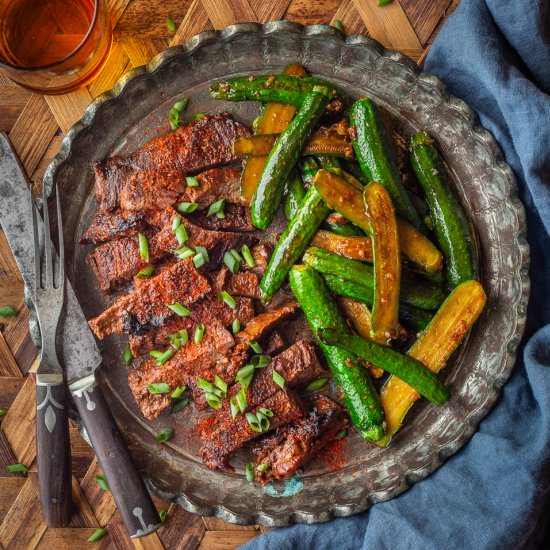 Gochujang Steak with Zucchini