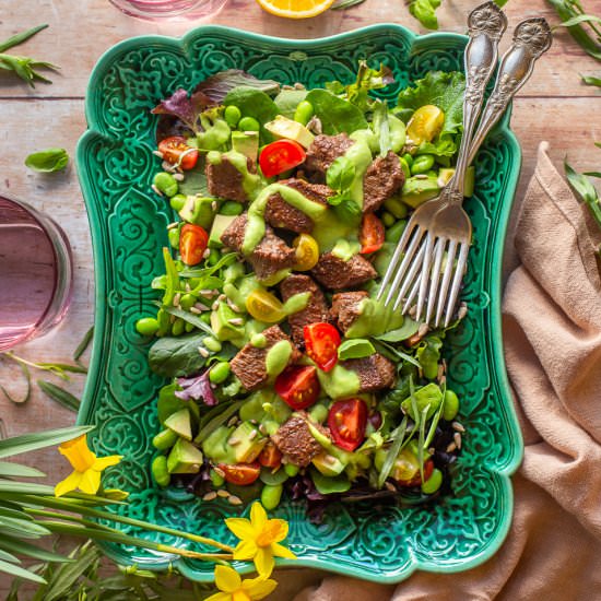 Steak with Green Goddess Sauce