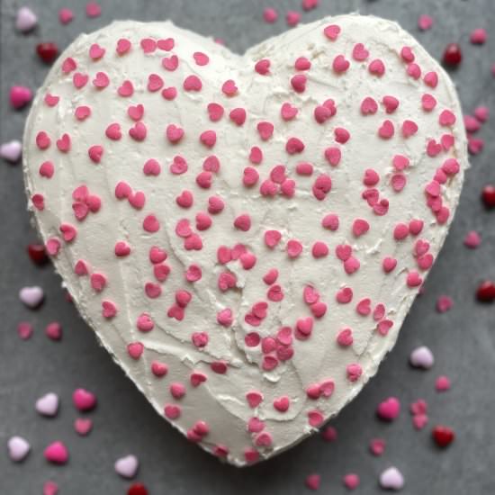 Heart cake with rose buttercream