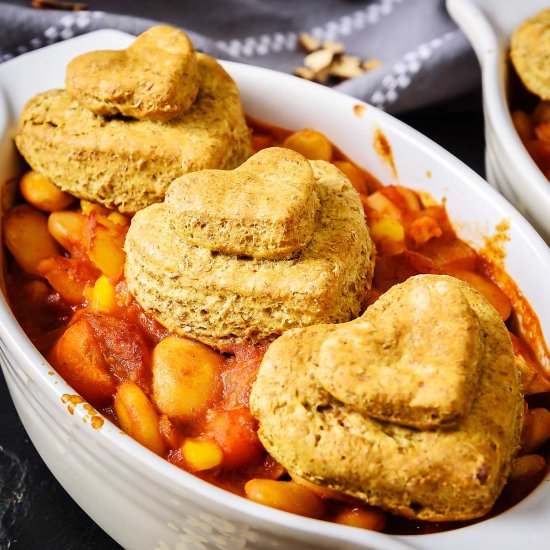 Bean & Vegetable Cumin Cobbler