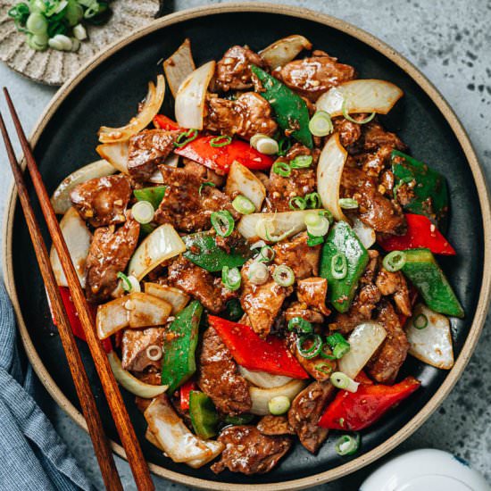 Chicken Liver with Onion and Pepper