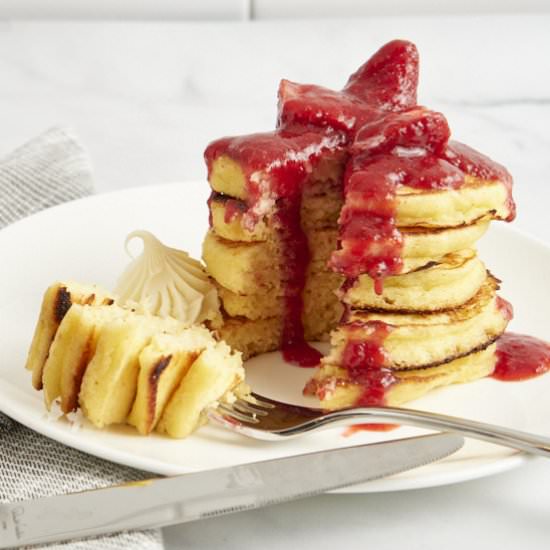 Cornmeal ricotta pancakes