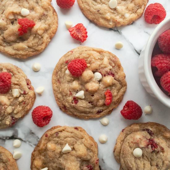 White Chocolate & Raspberry Cookies