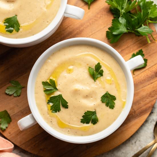 Parsnip Soup with Roasted Garlic