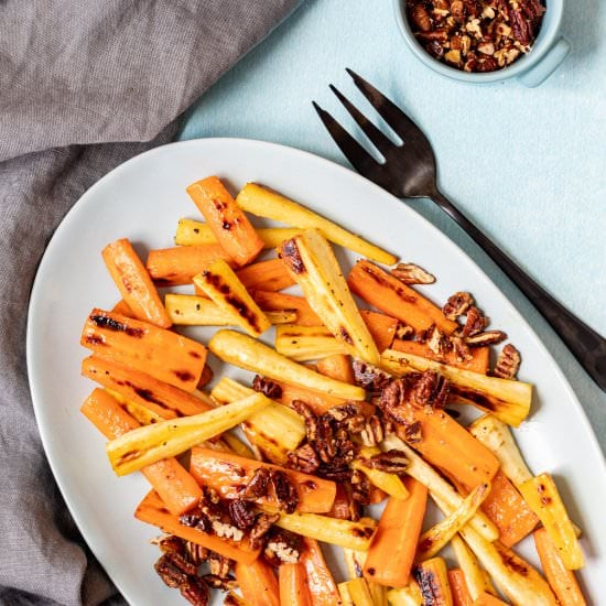 Honey Roasted Carrots and Parsnips