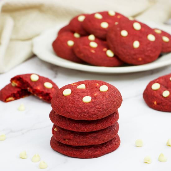 Red Velvet Chocolate Chip Cookies