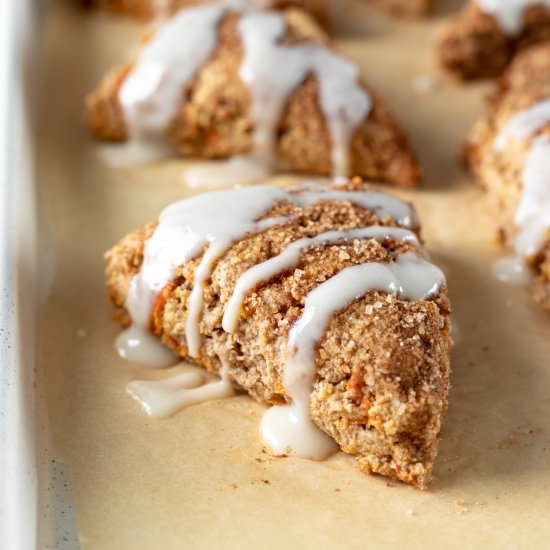 Healthy Vegan Carrot Cake Scones