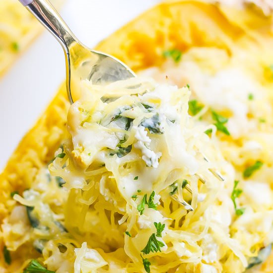 Spinach Artichoke Spaghetti Squash