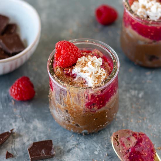 Vegan Chocolate Raspberry Mousse