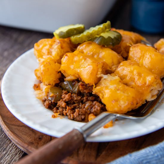 Sloppy Joe Tater Tot Casserole