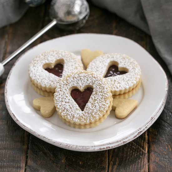 Jam Filled LInzer Cookies