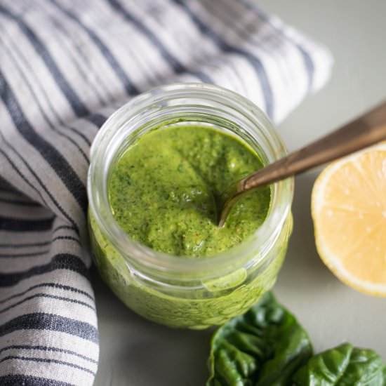 Almond Butter Vegan Spinach Pesto