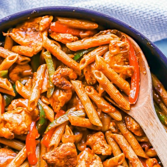 Fajita chicken pasta