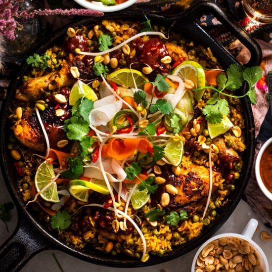 Chicken Satay Rice Skillet