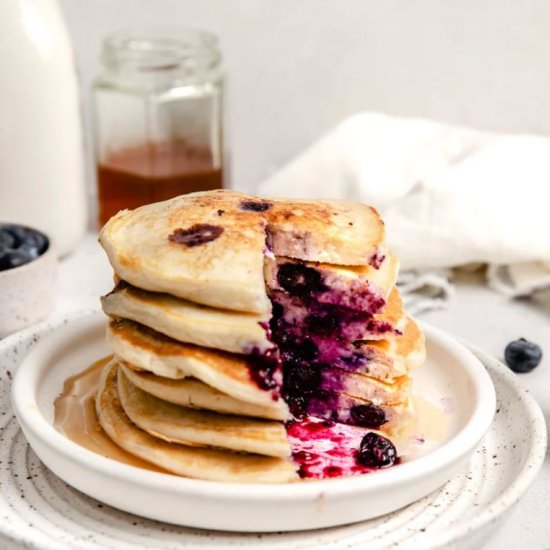 Cottage Cheese Blueberry Pancakes