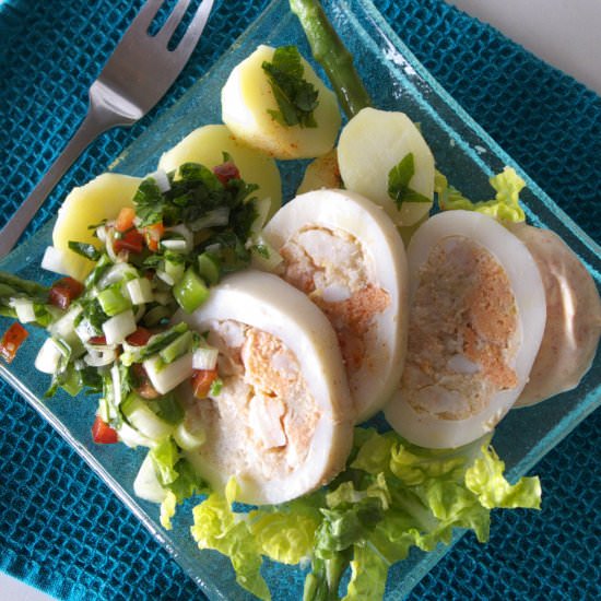 Squid Stuffed with Fish Roe