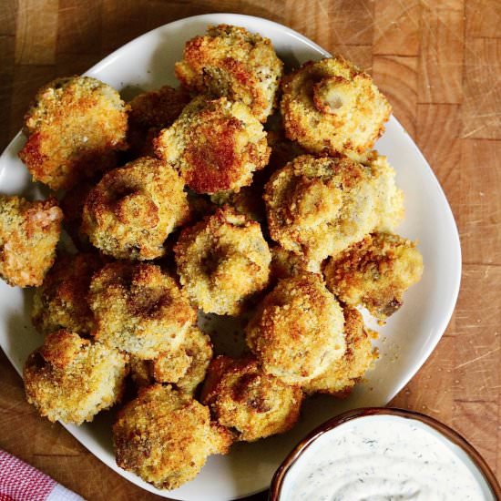 Vegan Air Fryer Breaded Mushrooms