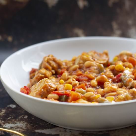 Vegan Sausage Casserole With Beans