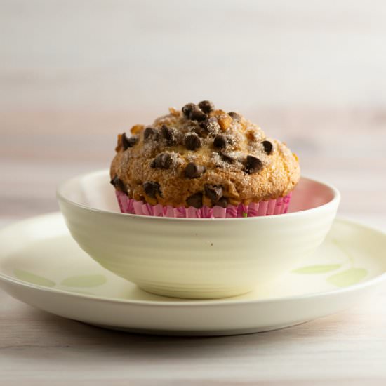 Banana Walnut Chocolate Chip Muffin