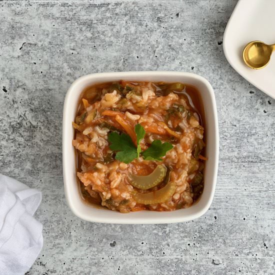 Tomato Rice Soup with Chicken
