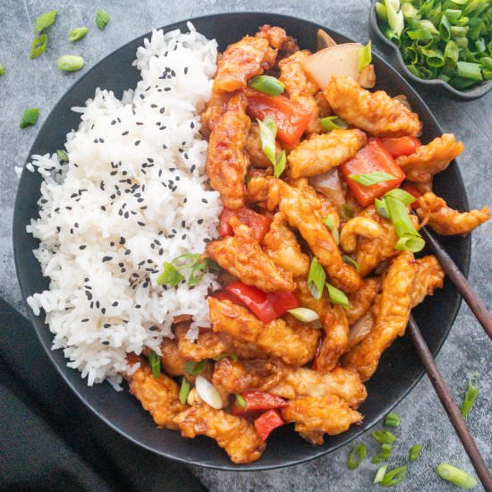 Dragon Chicken with Sesame Rice