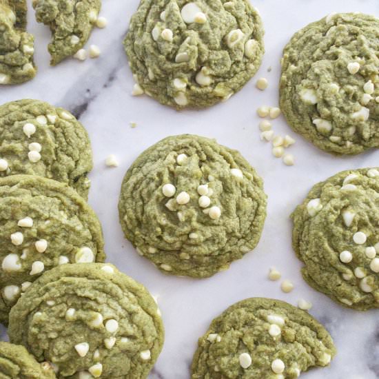 White Chocolate Matcha Cookies