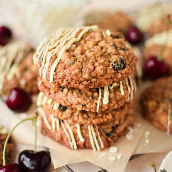 white chocolate and cherry oatmeal