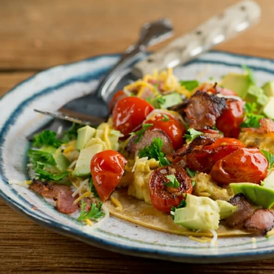 Cheesy Bacon and Egg Tacos!