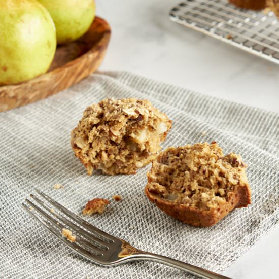 Pear and granola muffins