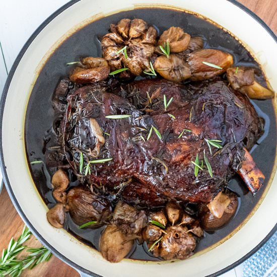 Lamb shoulder with balsamic glaze