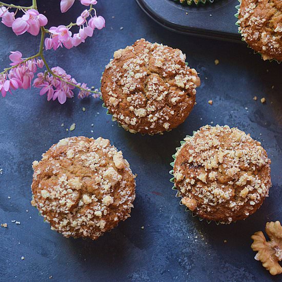 Banana Walnut Crumb Muffins