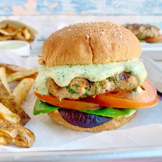 Green Goddess Turkey Burger