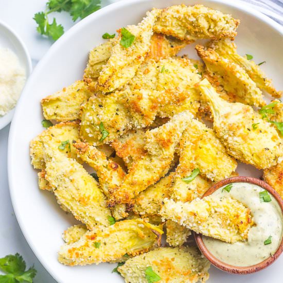 Baked Parmesan Artichoke Hearts