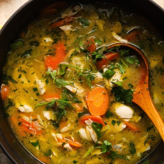 Lemon Chicken Orzo Soup