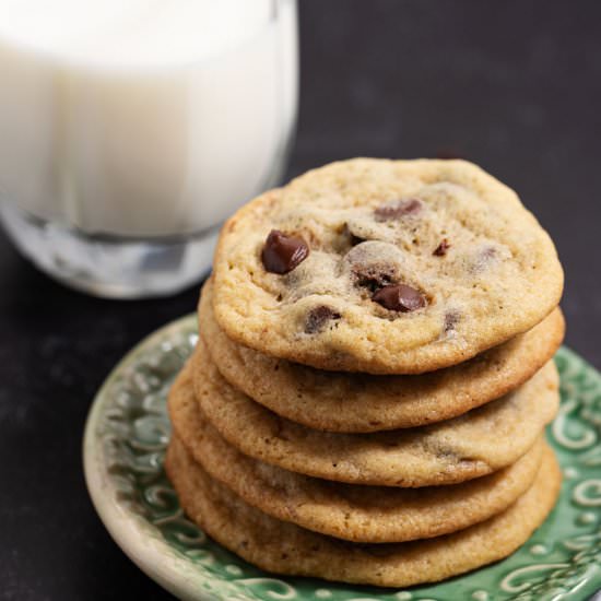 Thin Chewy Chocolate Chip Cookies